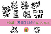 Gay pride quotes bundle, an Illustration by Veronika M (Thumbnail 1 of 4)