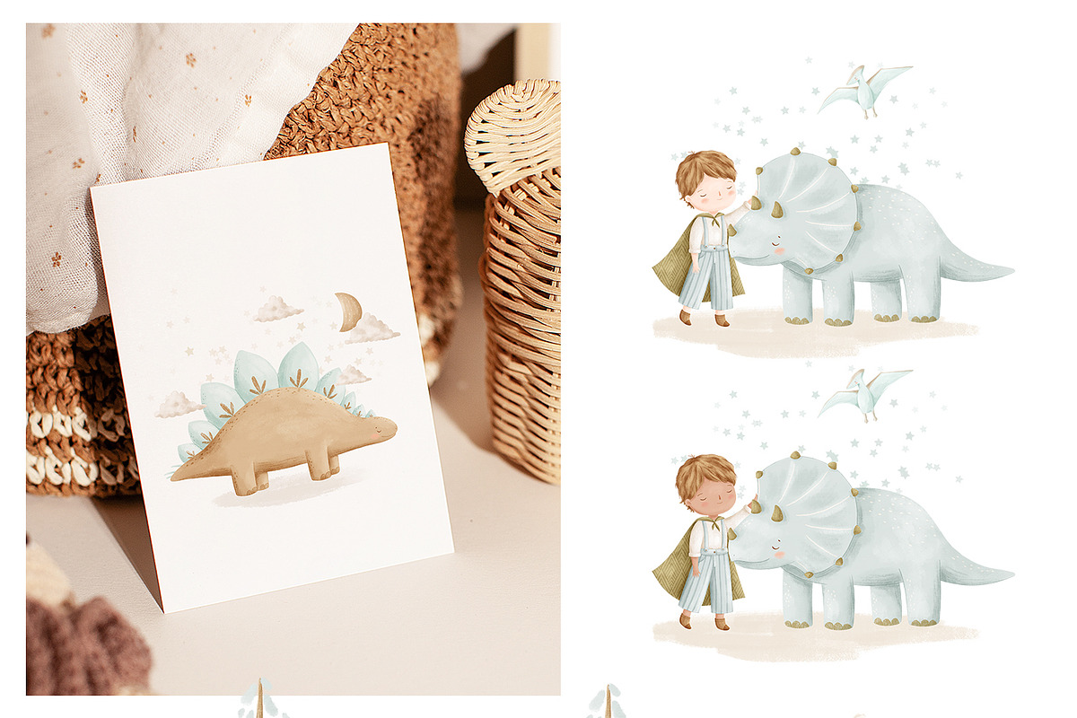 My friend Dinosaur - baby collection, a Decorative Illustration by polikarpovaart (Photo 6 of 18)