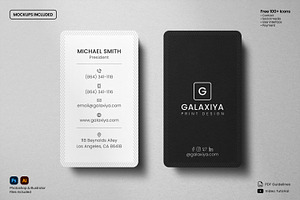 Vertical Business Card and Mockup
