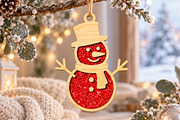 Snowman Christmas Ornament Laser Cut, an Object Graphic by DreamCafeArt (Thumbnail 2 of 3)