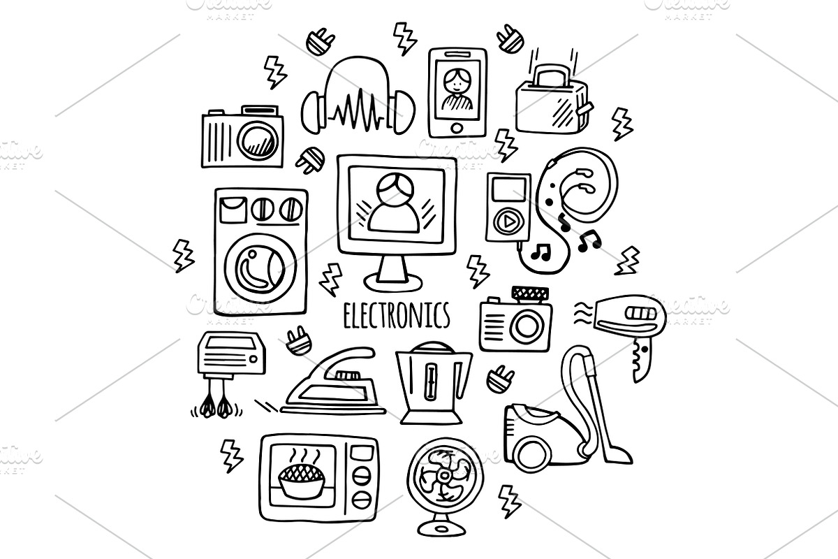 Electronic scetch collection, a Technology Illustration by Havroshechka