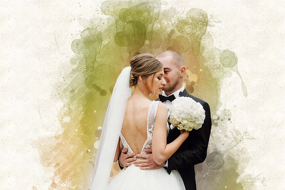 Couples Watercolor Painting, an Action Add-On by MRI STUDIO (Photo 4 of 13)