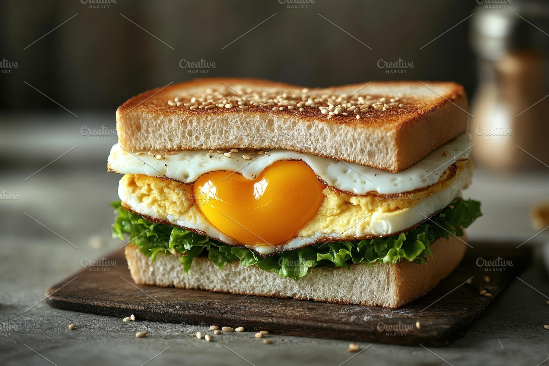 Delicious heart-shaped breakfast san, a Photo by Tanuart