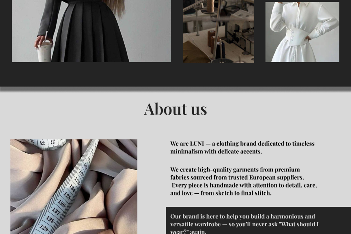 Luni – Minimalist Clothing Brand, a Templates & Theme by WebDesignDaria (Photo 5 of 5)