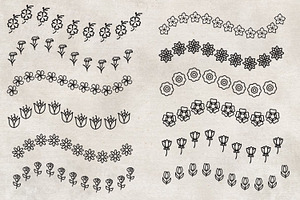 26 Flowers Stamps Brushes For Procre