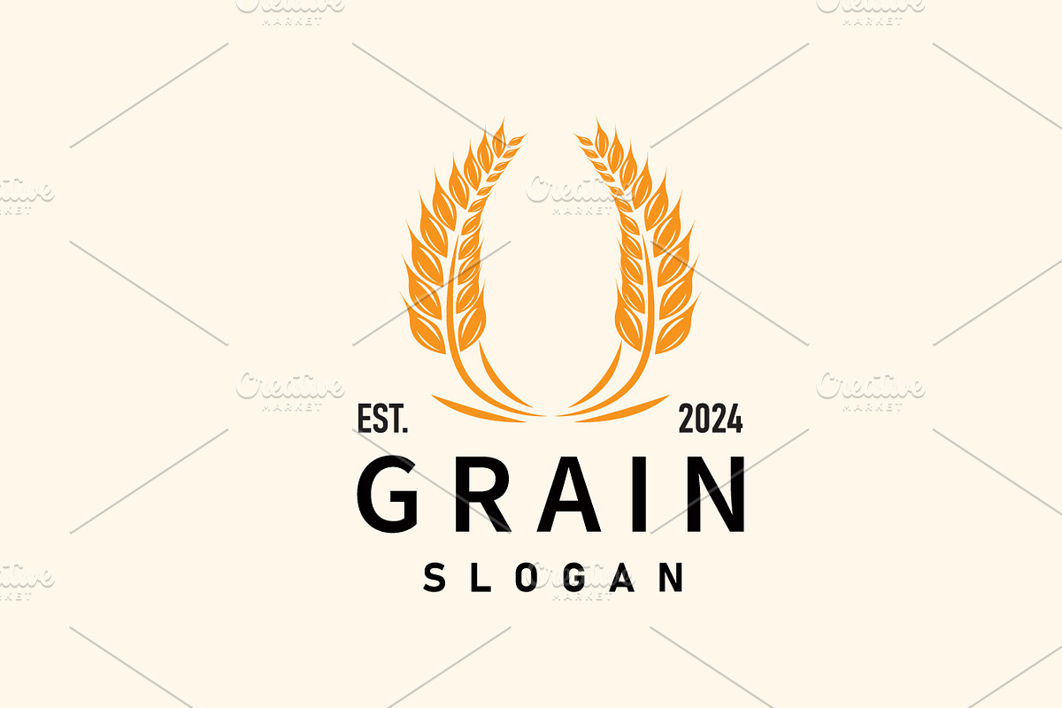 Organic Rice Wheat Logo Agriculture, a Branding & Logo Template by Maylianaw28