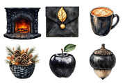 Watercolor Black Autumn Clipart, an Illustration by Daily.Designs (Thumbnail 5 of 5)