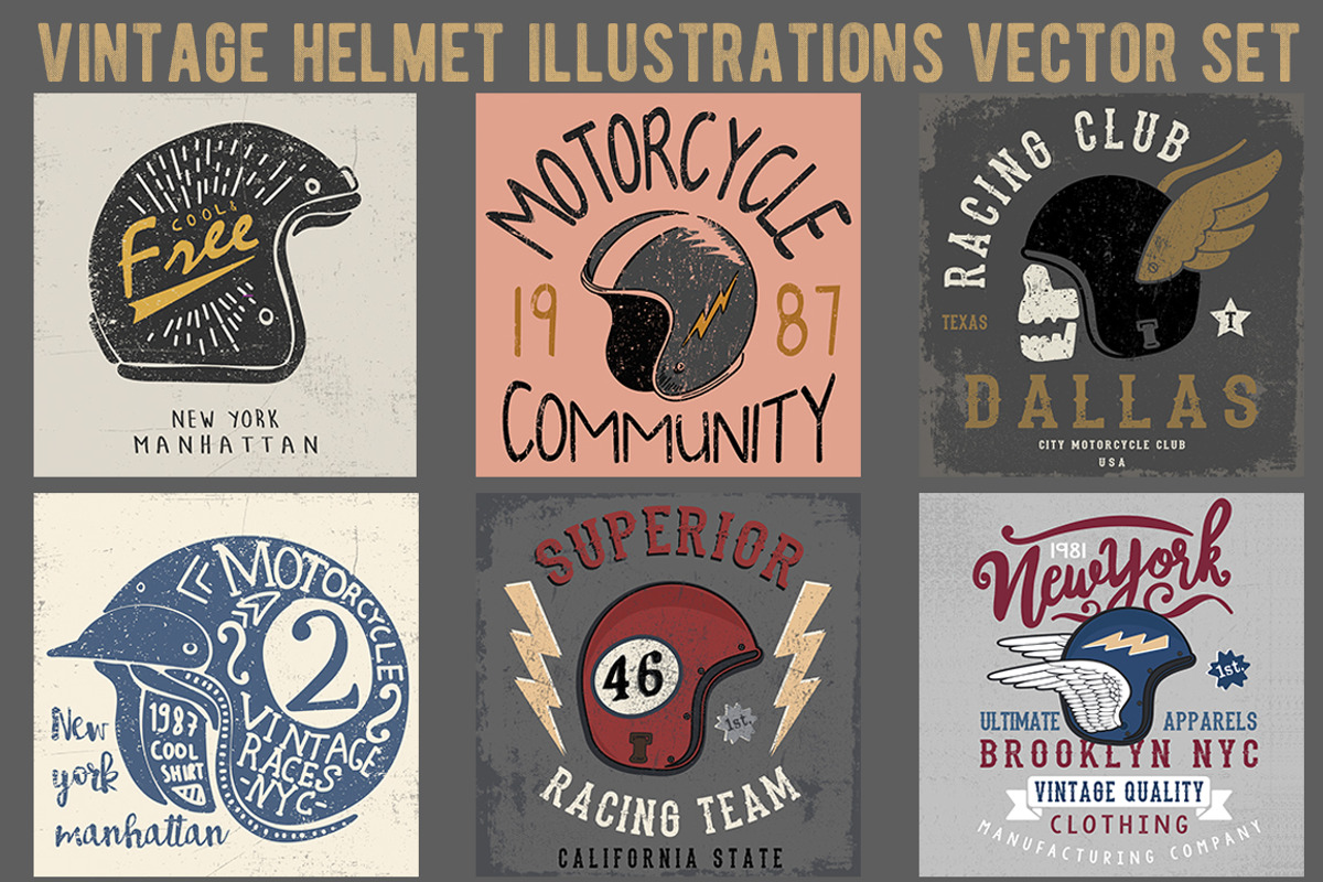 VECTOR SET OF HELMET GRAPHICS, an Illustration by ulasokuyucu