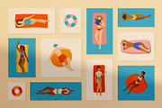 People relaxing on the beach, a Person Illustration by Neliakott ♥ (Thumbnail 5 of 11)