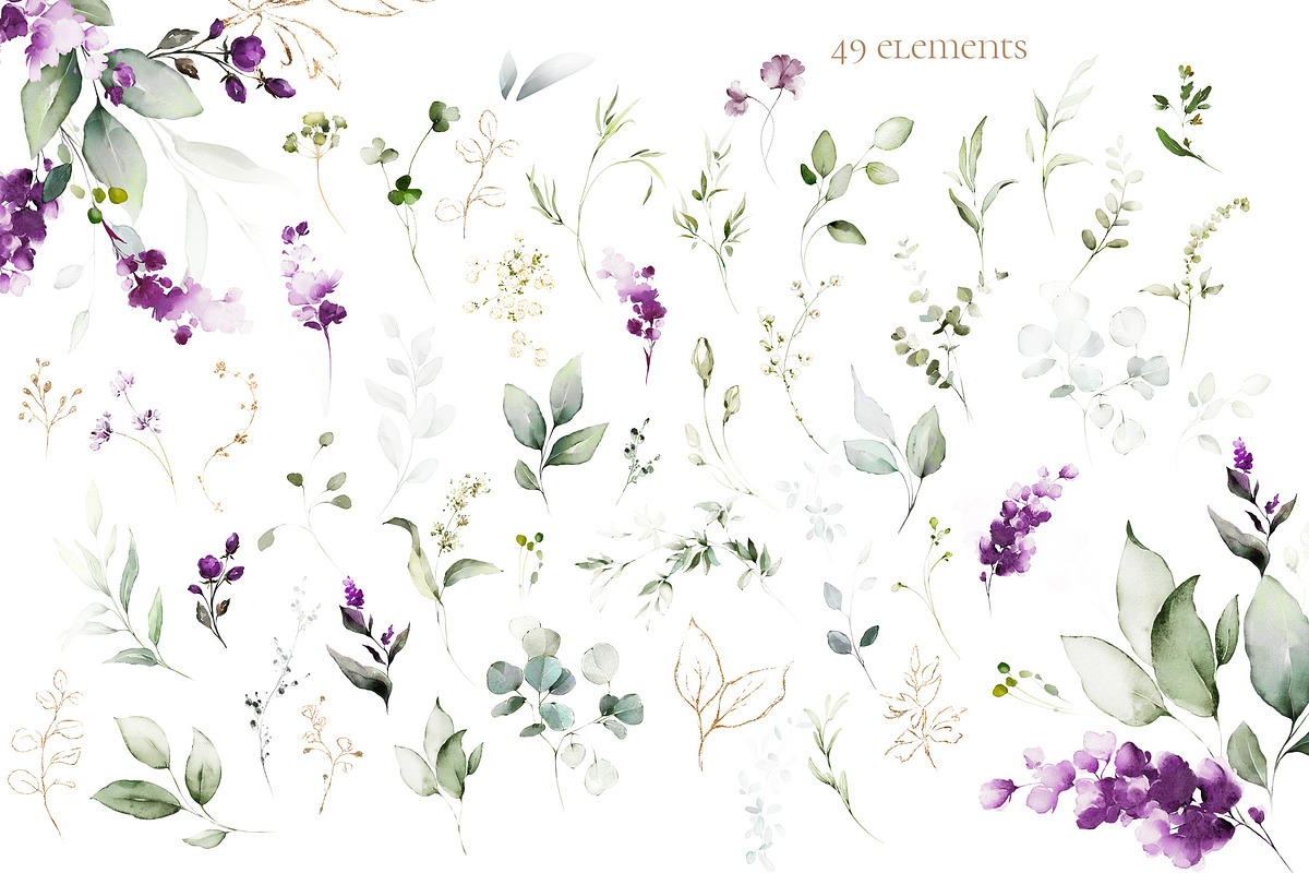 Watercolor Lavender Wedding flowers, a Decorative Illustration by Lisima (Photo 7 of 10)