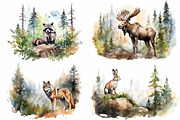 Rustic Watercolor Forest Collection, an Animal Illustration by artsy-fartsy (Thumbnail 4 of 6)
