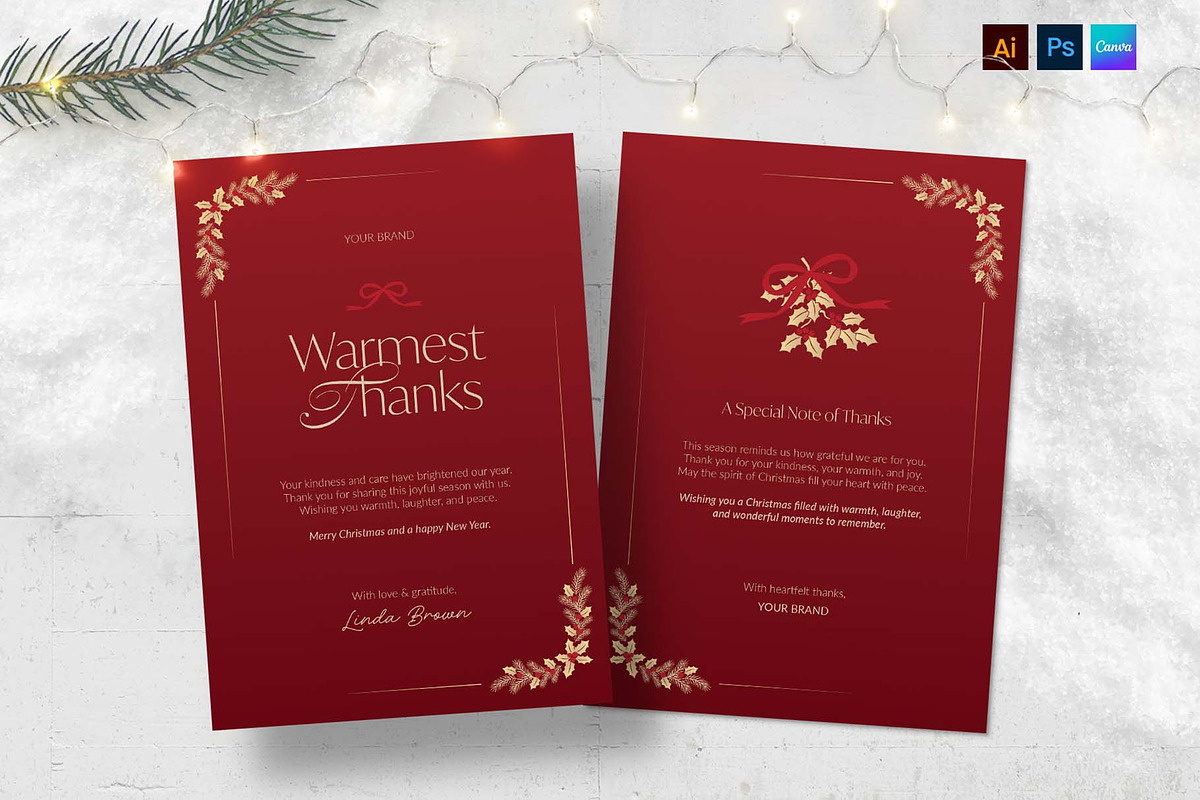 Christmas Thank You Card Template, a Card Template by BrandPacks (Photo 2 of 5)
