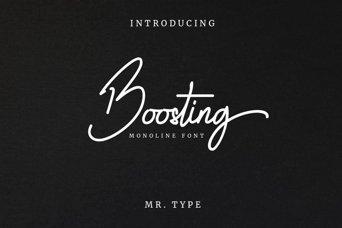 Boosting, a Script Font by rizal_yustriadi (Photo 1 of 8)