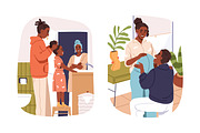 Lifestyle of happy black people set, a Person Illustration by Good Studio (Thumbnail 2 of 9)