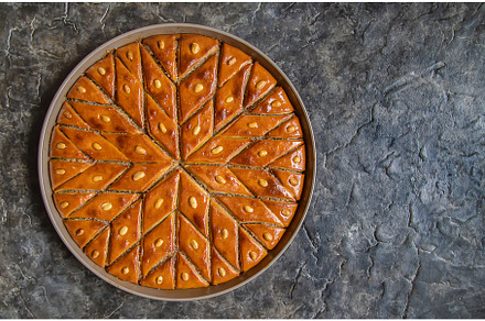 Oriental sweet baklava with nuts, a Food & Drink Photo by yanadjana