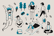 Hand drawn daily life activities, a Person Illustration by Huza Studio (Thumbnail 3 of 9)