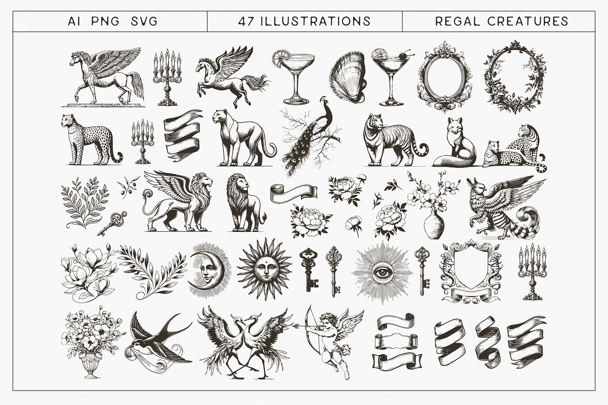 Regal Creatures. Art & Textures, an Object Graphic by Purple (Photo 5 of 10)