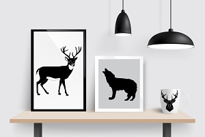 Forest Animal Silhouettes AI EPS PNG