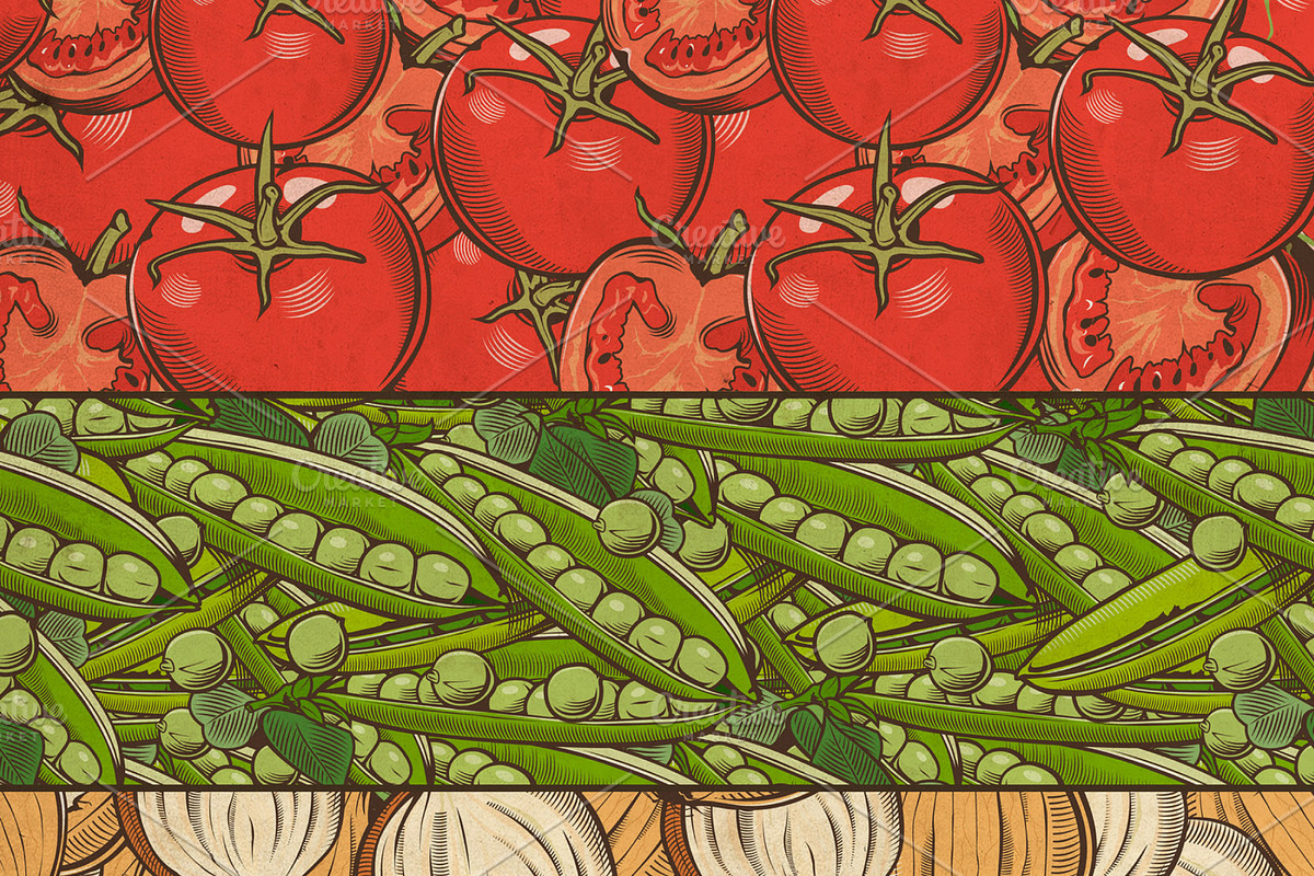 Fruits & Vegetables Vintage Patterns, a Pattern Graphic by ConceptCafe (Photo 5 of 5)