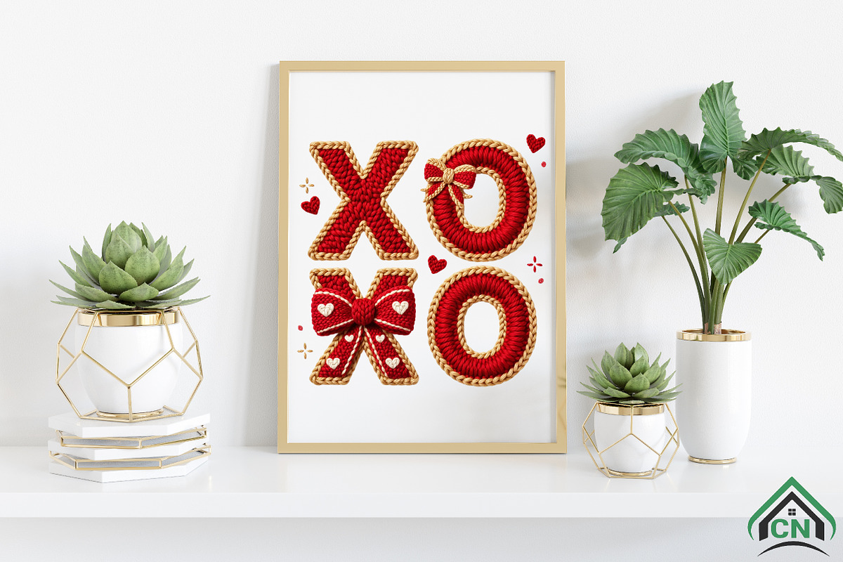 Faux Crochet XOXO PNG, an Illustration by Craft Nest (Photo 3 of 4)