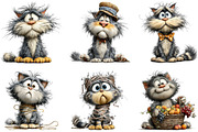 Whimsical Funny Cat Clipart, an Illustration by CraftArtStudio (Thumbnail 5 of 6)