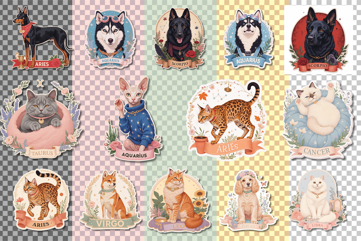 Fur & Fate Zodiac Pet Clipart 100+, an Object Graphic by Jakayla Digital Co (Photo 14 of 21)