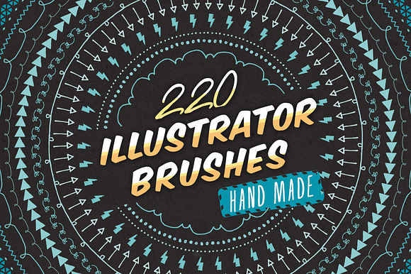 220 Sketched Illustrator Brushes preview 7
