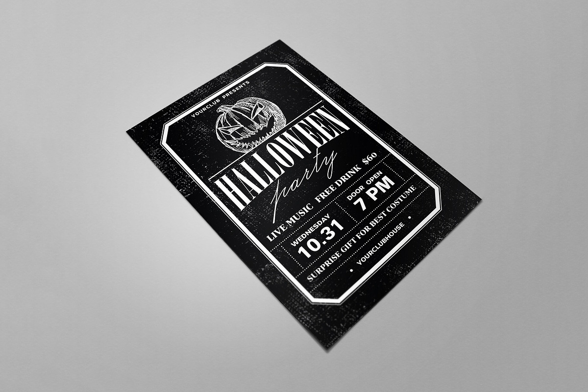 2 Vintage Halloween flyer templates, a Flyer Template by Marie T (Photo 6 of 7)