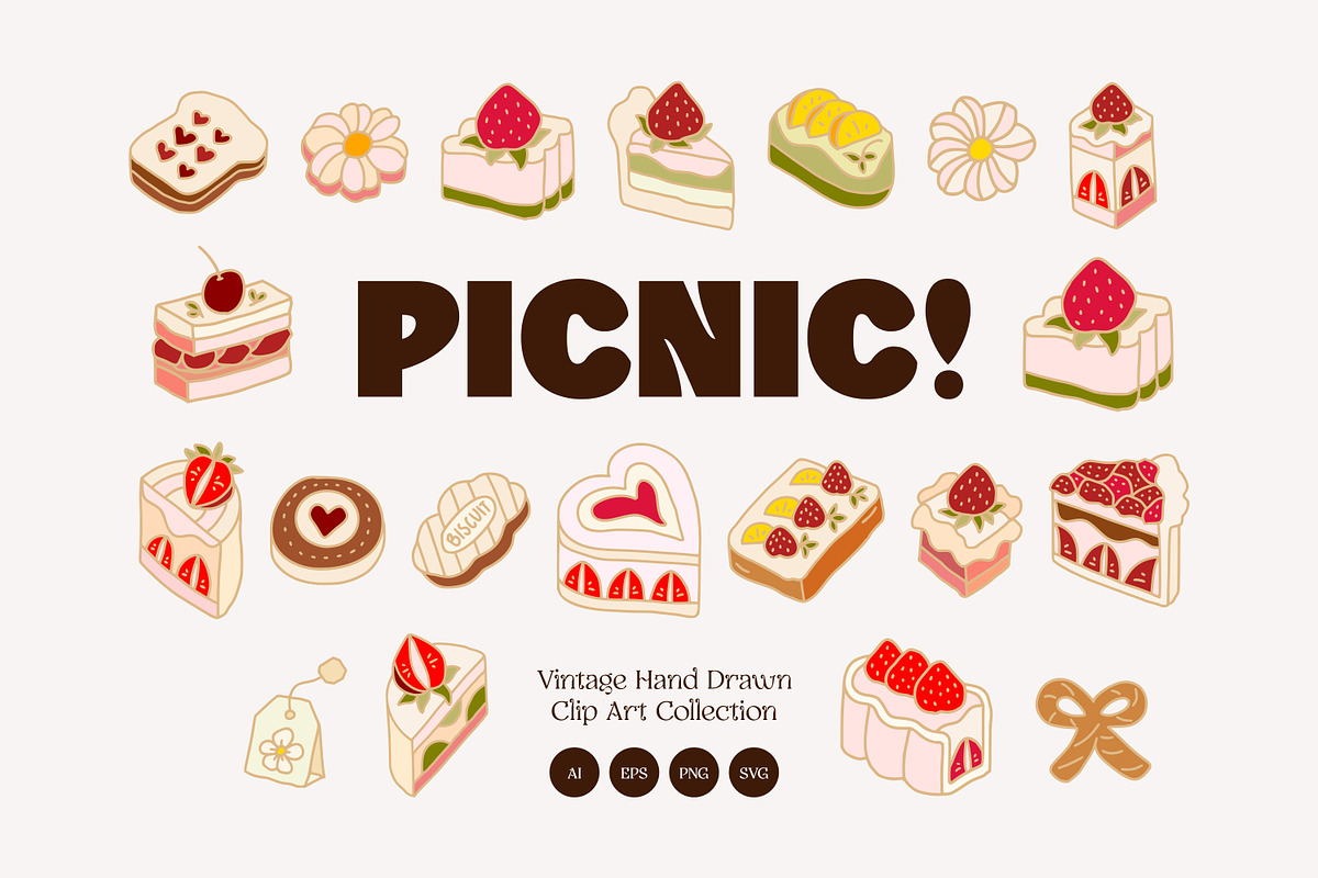 PICNIC! Whimsical Hand Drawn Pastry, a Food Illustration by Artflorara (Photo 1 of 12)