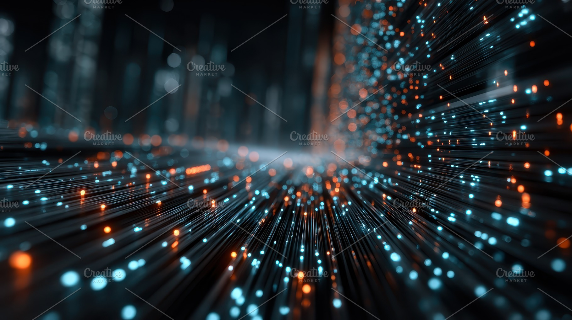 Futuristic Cityscape Digital Data St, a Photo by Pixeness Studio