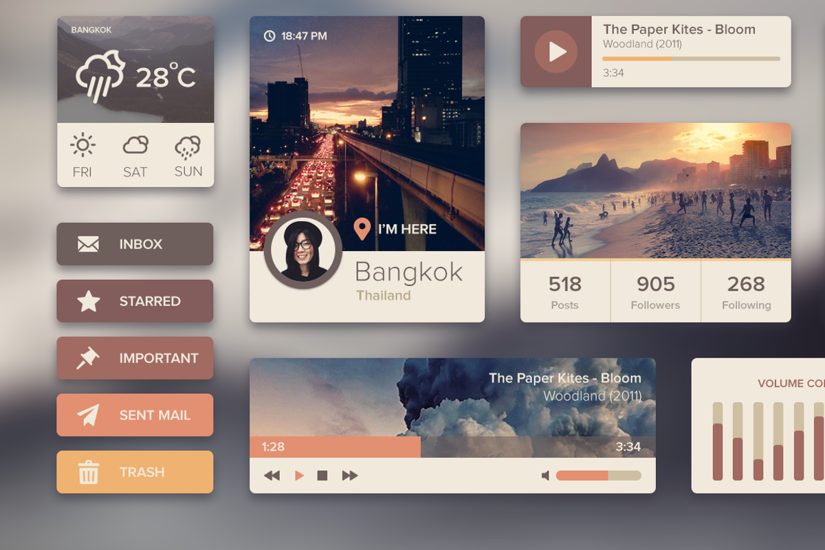 Ui Kit Rainy Season, an UI Kit Template by Sunbzy (Photo 4 of 5)