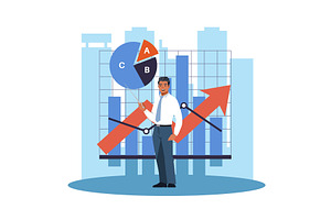 Analysis of results. Pie charts, a Finance Illustration by YummyBuum