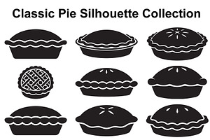 Homestyle Pie Silhouette Variety, an Object Graphic by Designer_Momina
