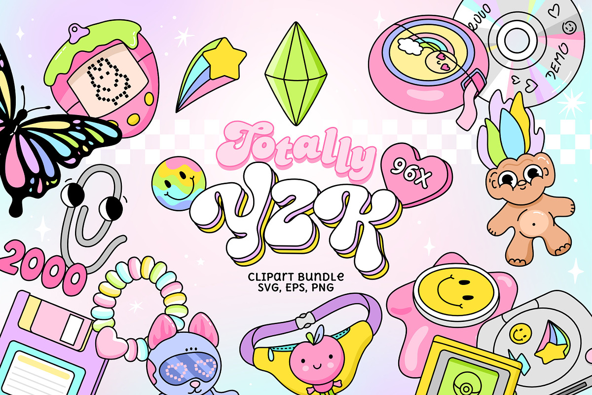 Retro Y2K 2000s Clipart Bundle, an Object Graphic by Huxmay (Photo 1 of 7)
