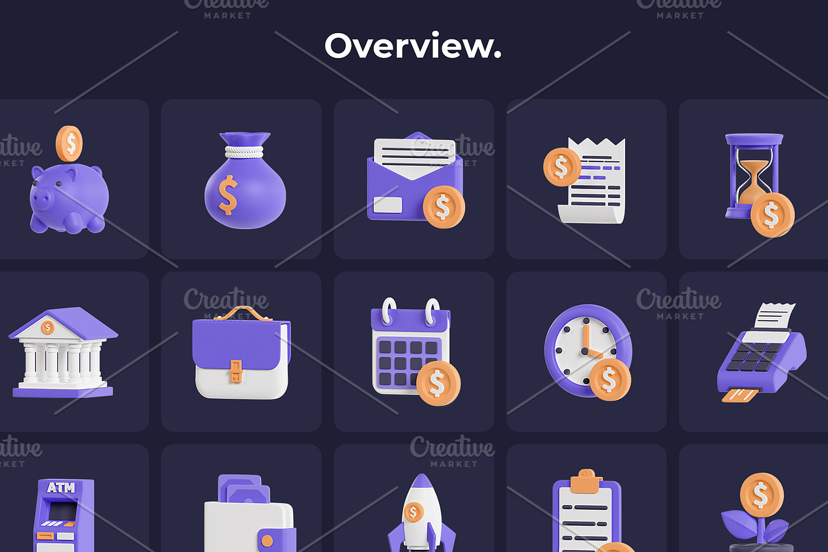 Finance 3D Icons, a Work Illustration by Ekata Studio (Photo 7 of 7)