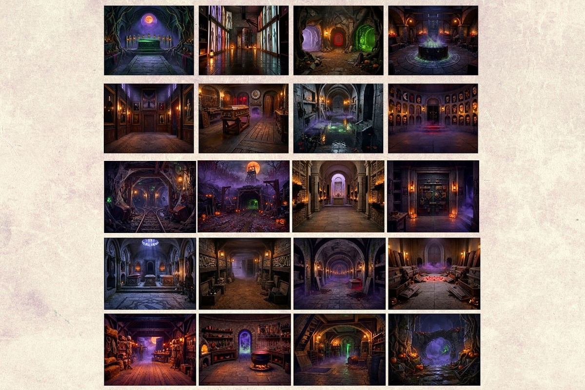 100 Halloween RPG Backdrops, a Seasonal Illustration by ThatsDesignArt (Photo 14 of 19)