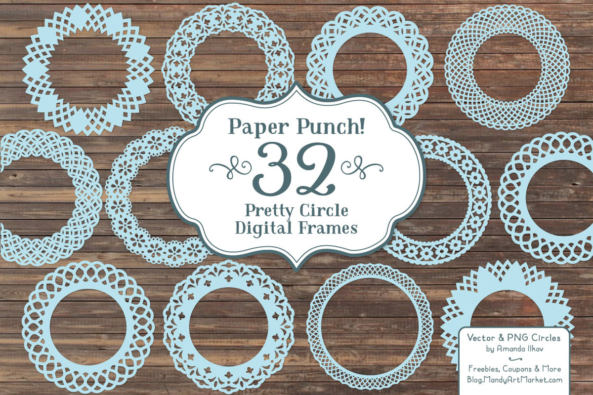 Soft Blue Lace Circle Frames, an Illustration by Amanda Ilkov (Photo 1 of 5)