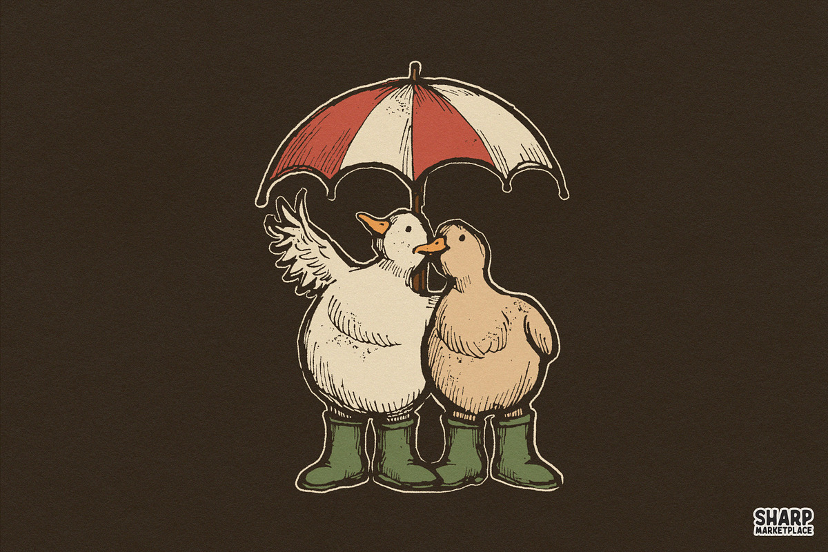 Two Cute Ducks In Green Rainboots, an Object Graphic by SharpMarketplace (Photo 2 of 5)