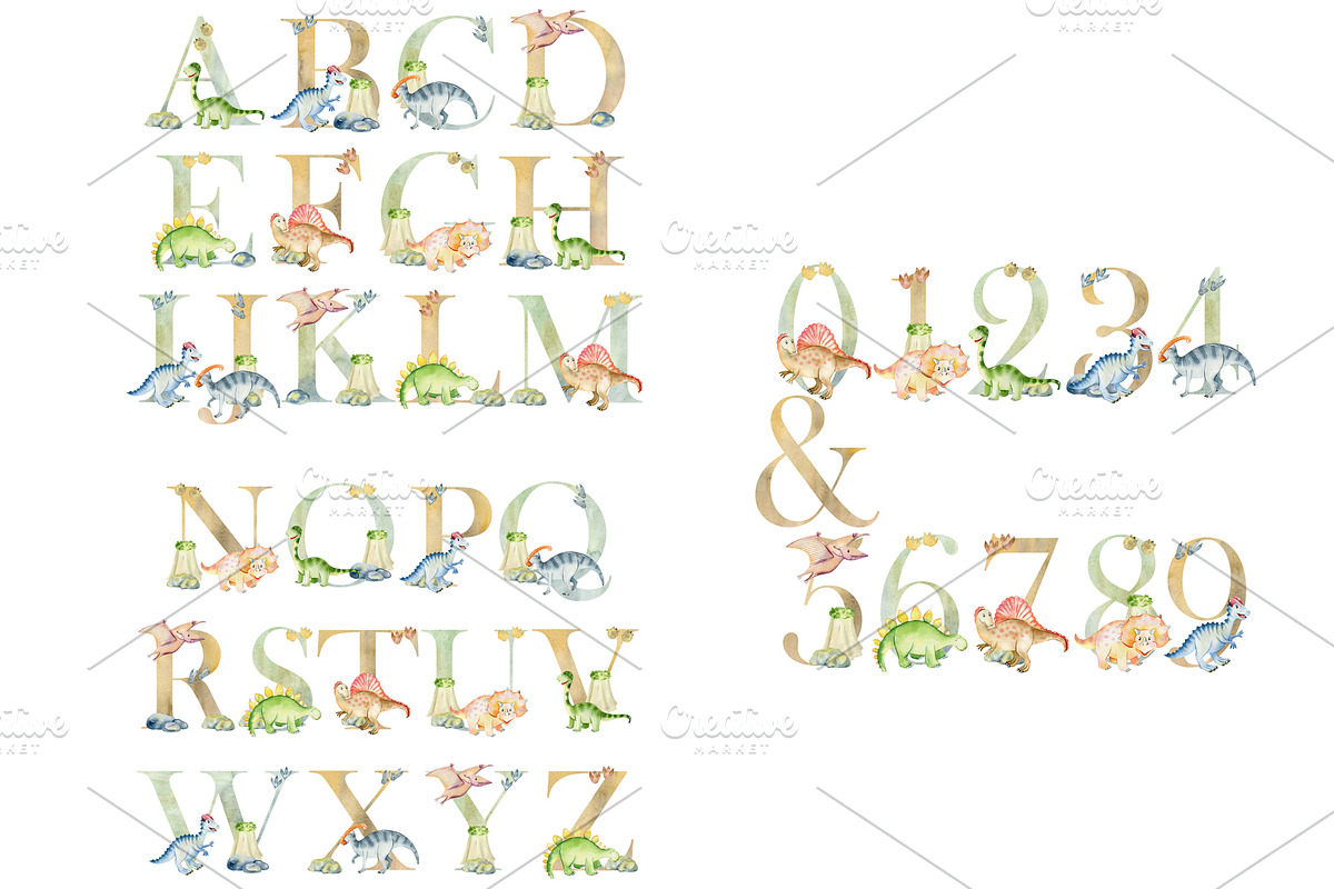 10 Watercolor Animal Alphabets., an Animal Illustration by TaPilipa (Photo 7 of 11)