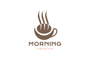 Morning Breakfast Coffee Cup Logo