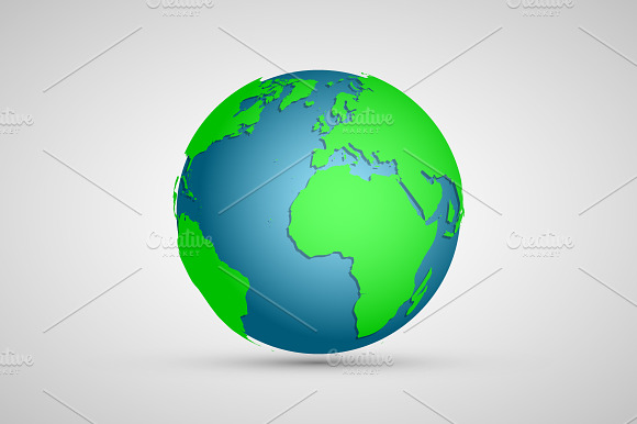 Globe Icon With Continents