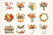 Happy Thanksgiving Floral Clipart, an Illustration by DreamCafeArt (Thumbnail 2 of 6)