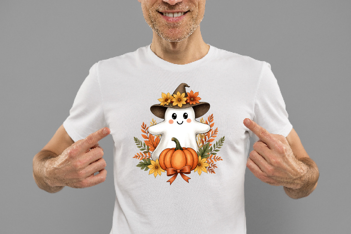 Vintage Floral Ghost Png, Halloween, an Illustration by Daily.Designs (Photo 2 of 5)