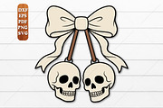 Halloween Skull Bow Laser Cut SVG, an Object Graphic by Canvas Craft (Thumbnail 1 of 3)