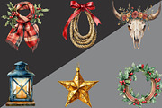 Western Christmas Clipart, an Illustration by Black Bird Studio (Thumbnail 4 of 6)