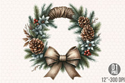 Christmas bow PNG, an Illustration by Designking (Thumbnail 1 of 4)