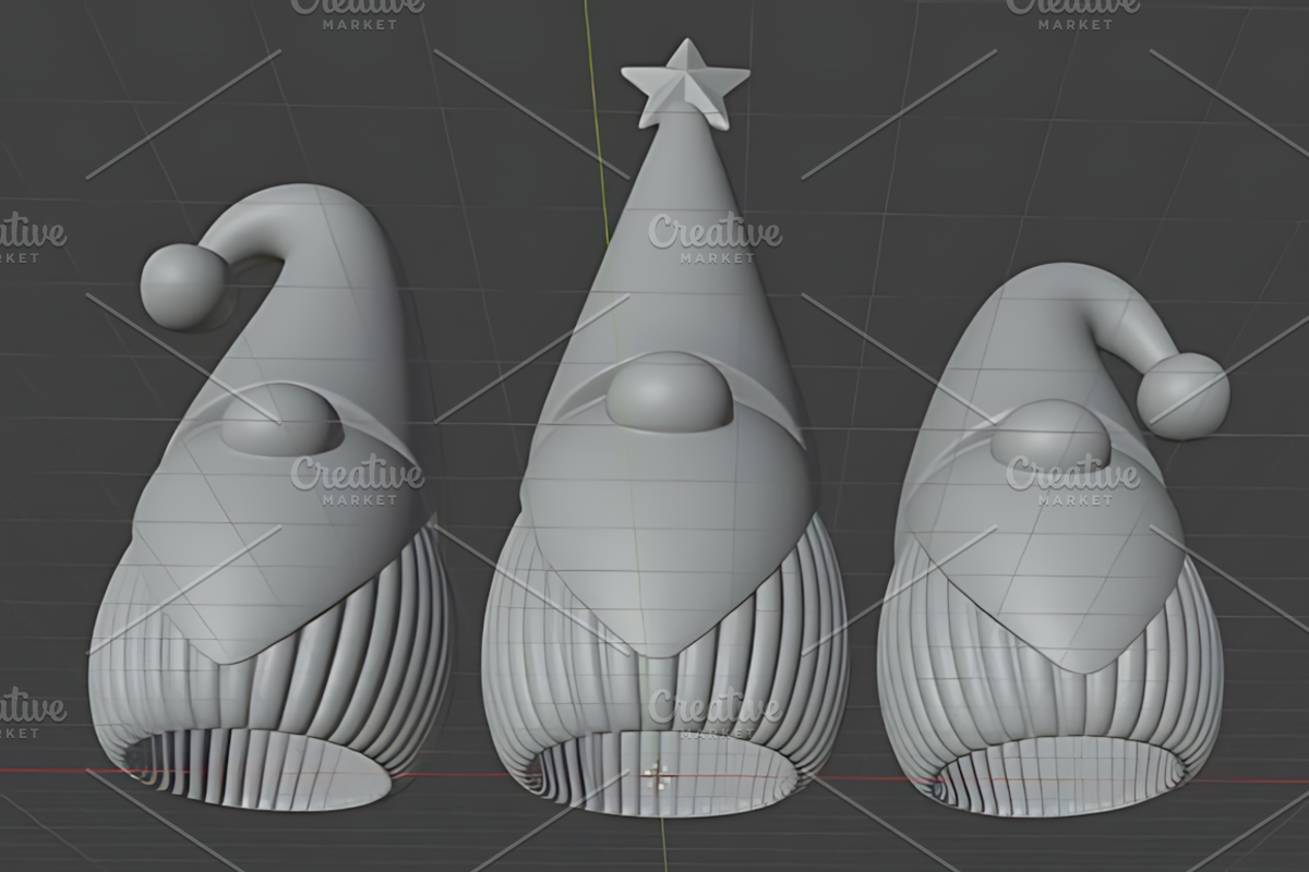 Christmas Gnome Figurine STL 3D, a Characters & Person 3D Model by Design Station (Photo 4 of 4)