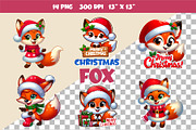 Christmas cute fox. Clipart, PNG., an Animal Illustration by KENO Mascots (Thumbnail 2 of 8)