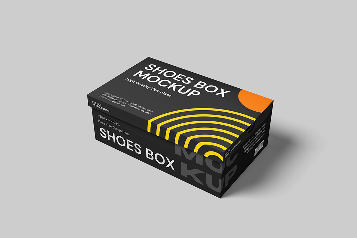 Editable Shoes Box Mockup, an Advertising Mockup by bimockup (Photo 2 of 6)