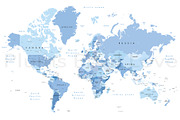 Detailed World Map 60x40 max - jpeg, a Work Illustration by Plums Pixel Love (Thumbnail 1 of 7)
